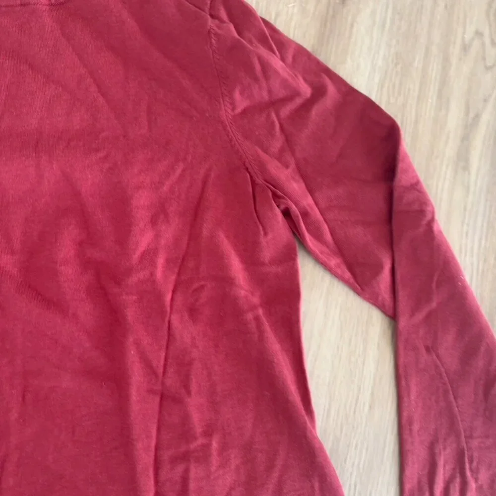 ** PENDLETON Mock Neck Pullover Sweater Women's Size S Cranberry Red Silk Blend - Picture 4 of 8